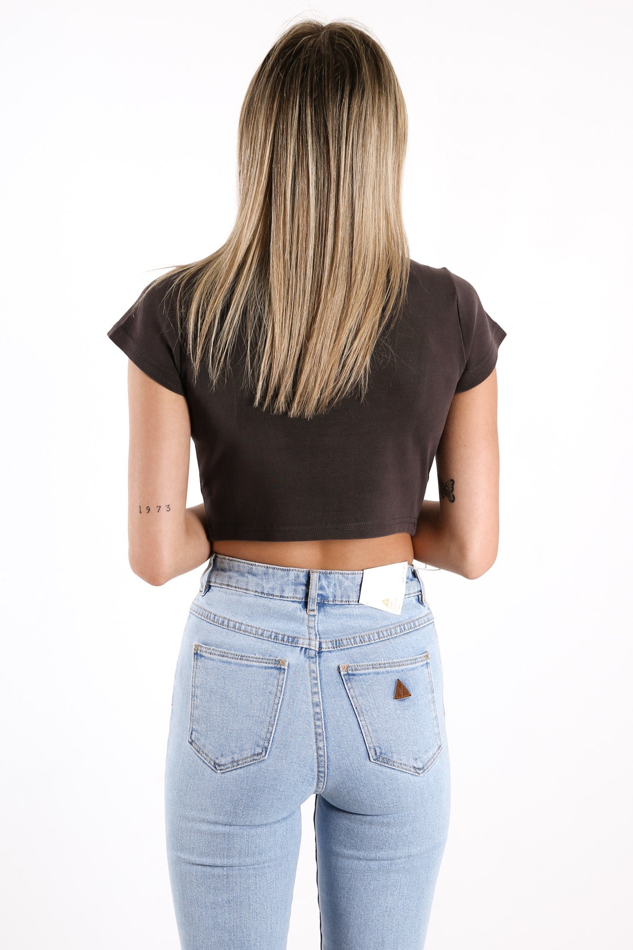 A 90's Crop Tee Vintage Black