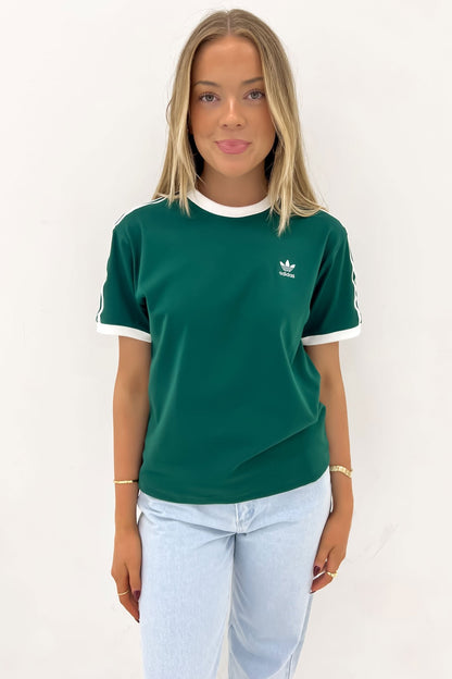3 Stripe Tee Collegiate Green