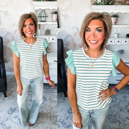 Mend A Broken Heart Top - Sage