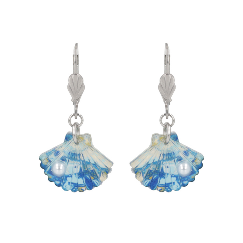Hot Pearl Summer Earrings (Blue Abalone)