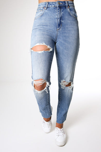 A 94 High Slim Jean Dani Rip