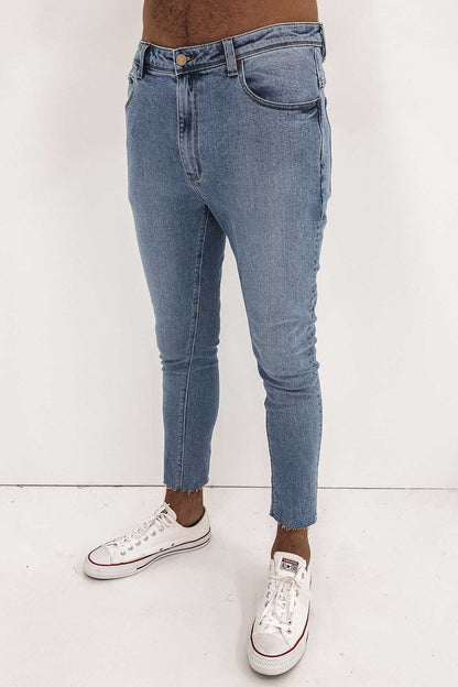 A Dropped Skinny Jean Flyover Mid Vintage Blue