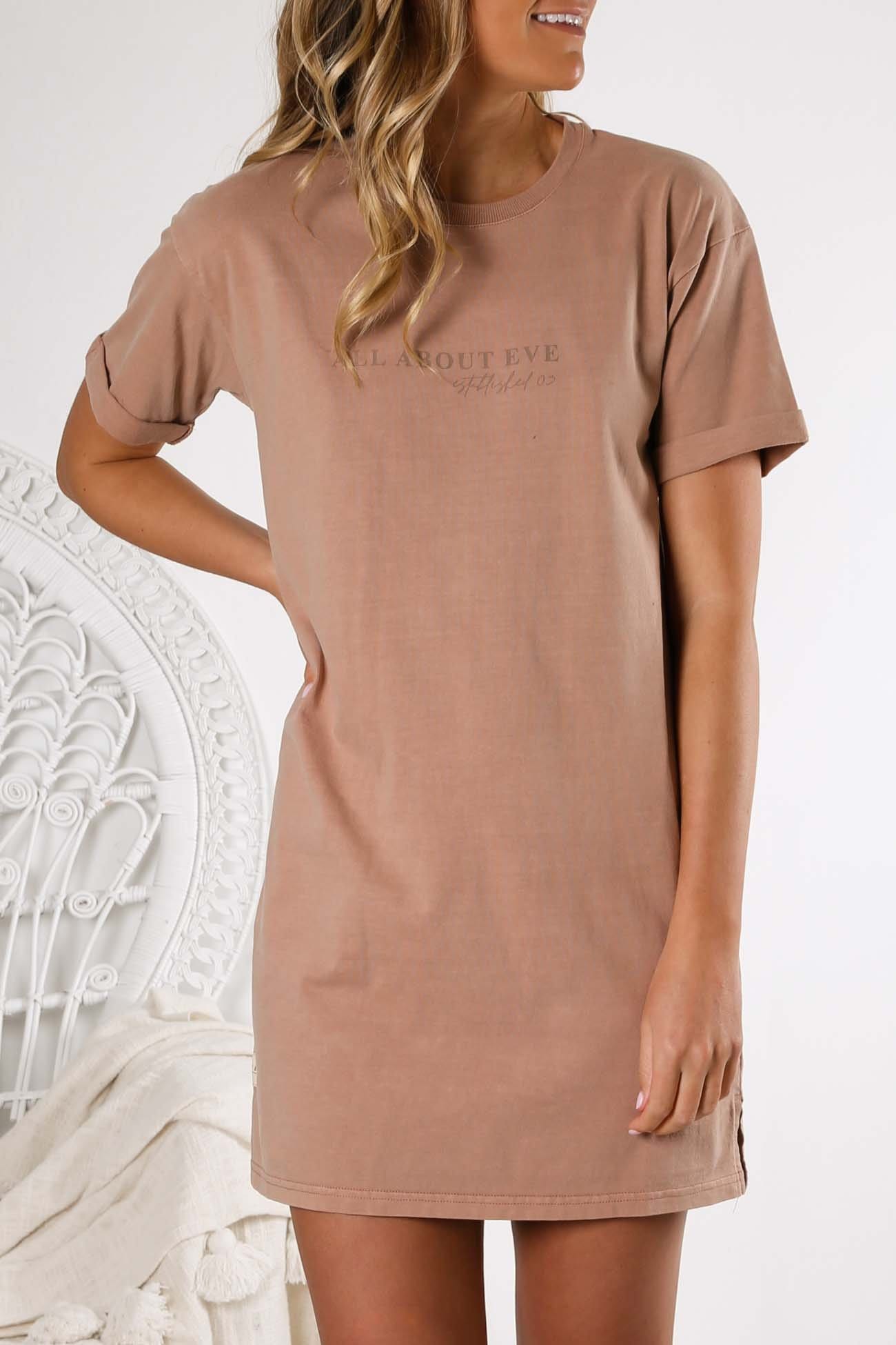 AAE Washed Tee Dress Tan