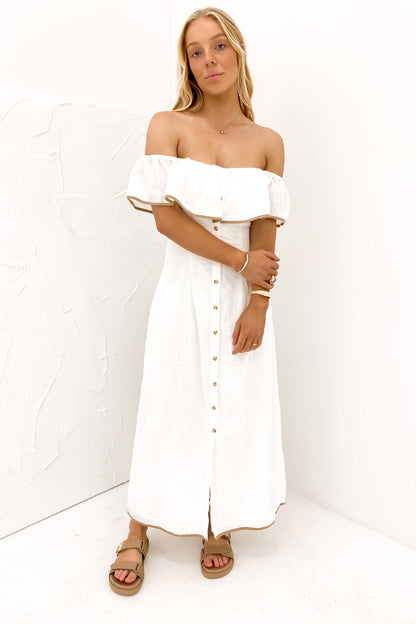 Aaron Midi Dress White