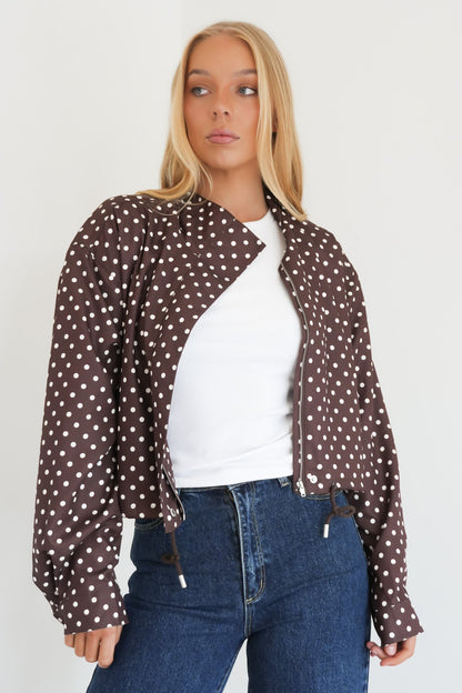 Aleks Jacket Brown Polka Dot