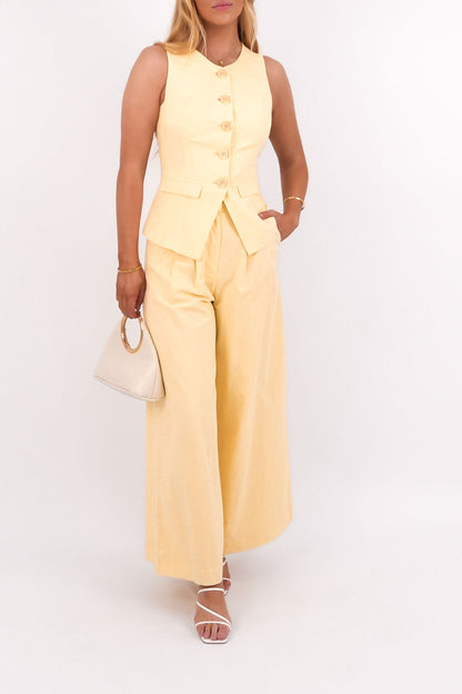 Alessa Linen Vest Yellow