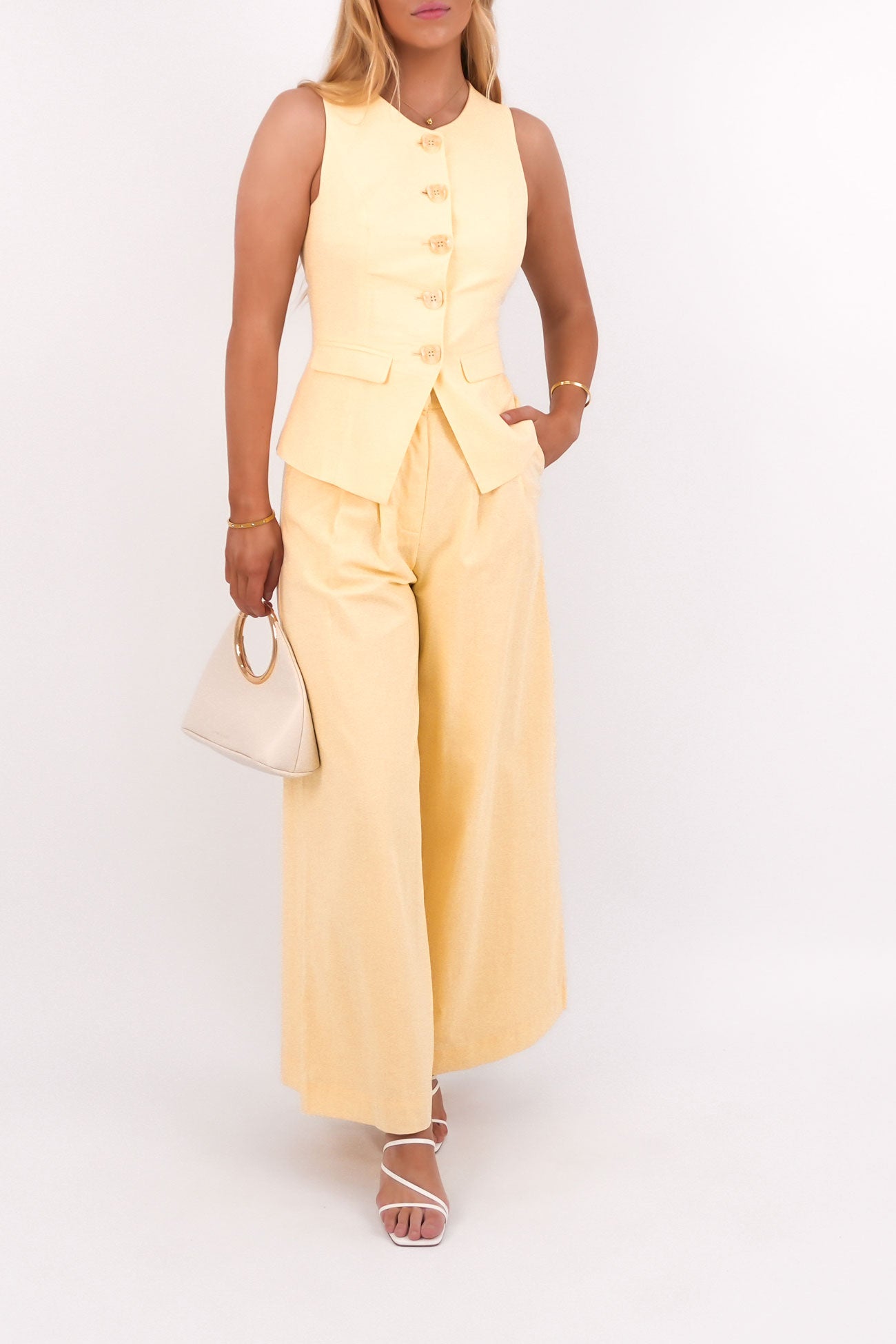 Alessa Linen Pant Yellow