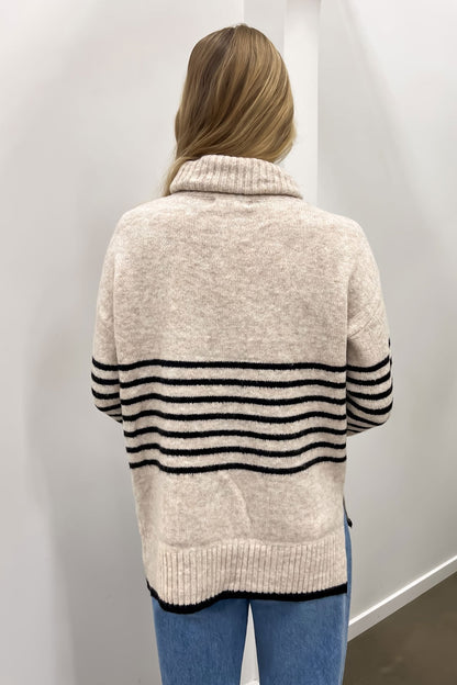 Aliza Knit Jumper Oatmeal Black