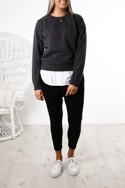 All About Eve Washed Crew Charcoal
