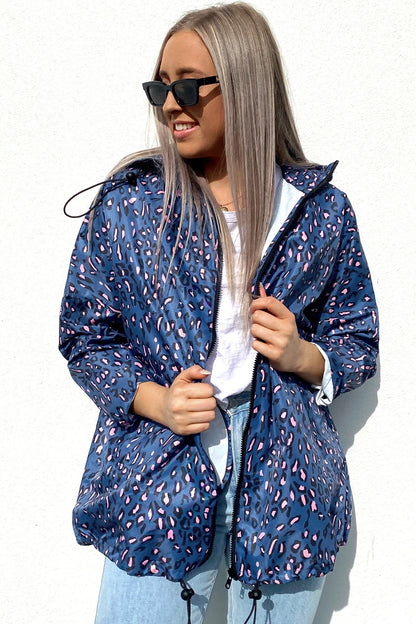 Alla Spray Jacket Navy Leopard