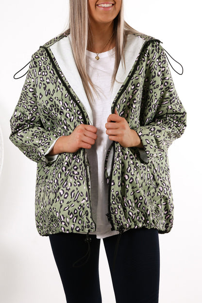Alla Spray Jacket Olive Leopard