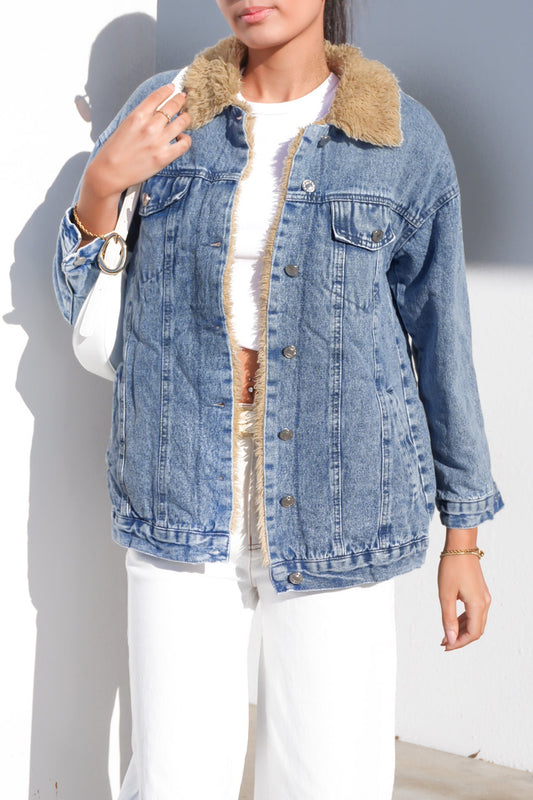Angelina Denim Jacket Blue Acid Wash