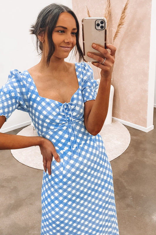 Anita Dress Blue Gingham