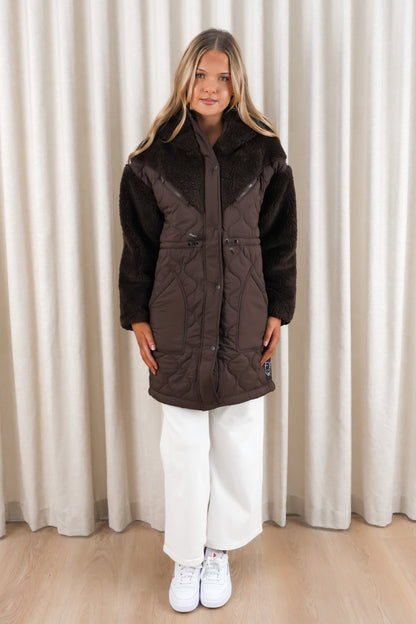 Annabella Longline Anorak Coffee
