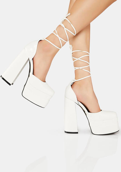 Anything But Basic Lace-Up Heels