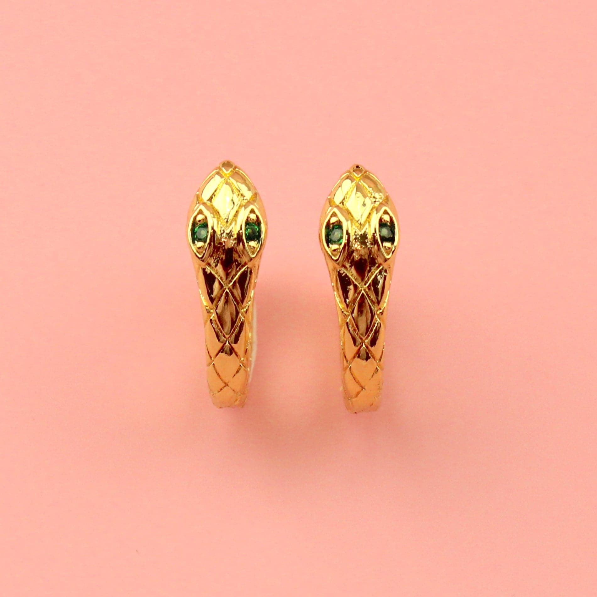 Hers or Hiss Snake Hoop Earrings (Gold Plated)