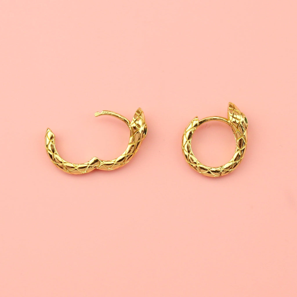 Hers or Hiss Snake Hoop Earrings (Gold Plated)