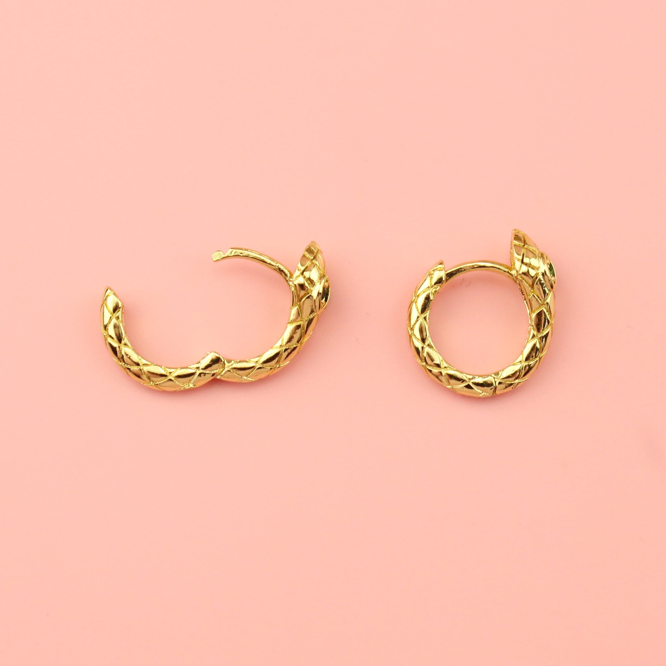 Hers or Hiss Snake Hoop Earrings (Gold Plated)