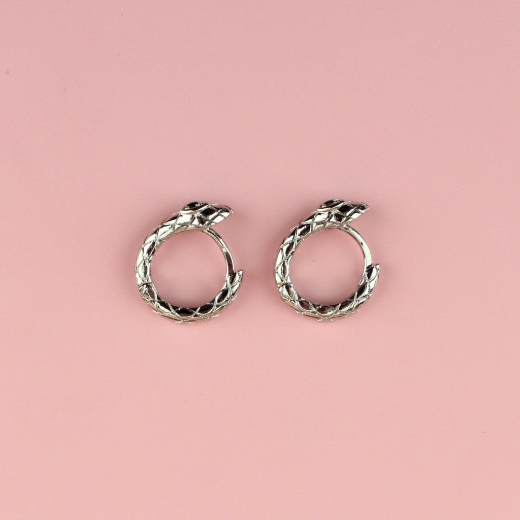 Hers or Hiss Snake Hoop Earrings