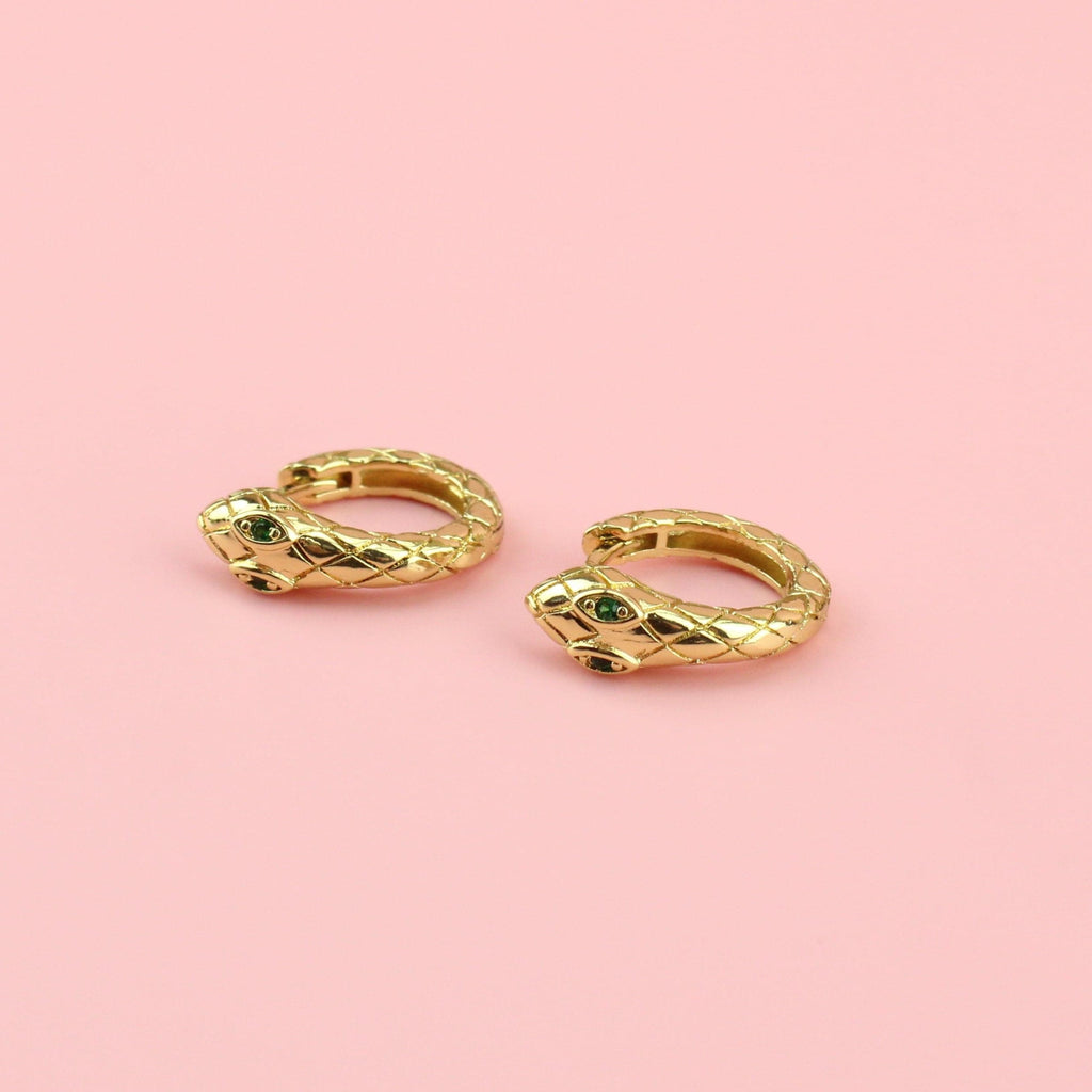 Hers or Hiss Snake Hoop Earrings (Gold Plated)