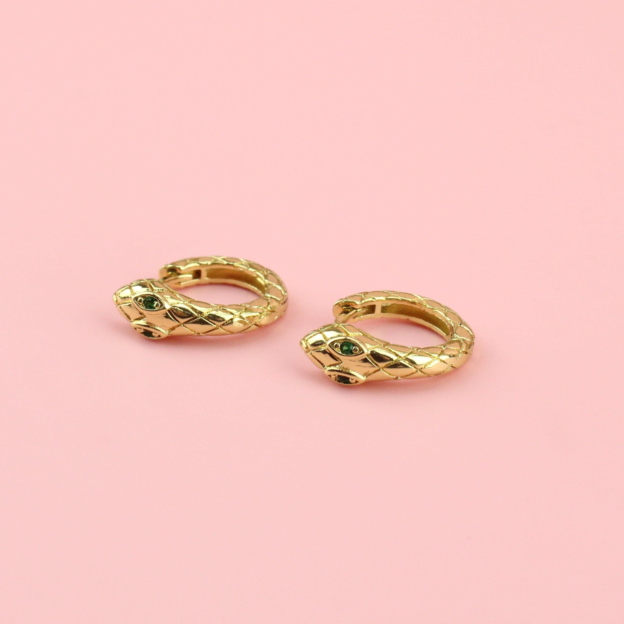 Hers or Hiss Snake Hoop Earrings (Gold Plated)