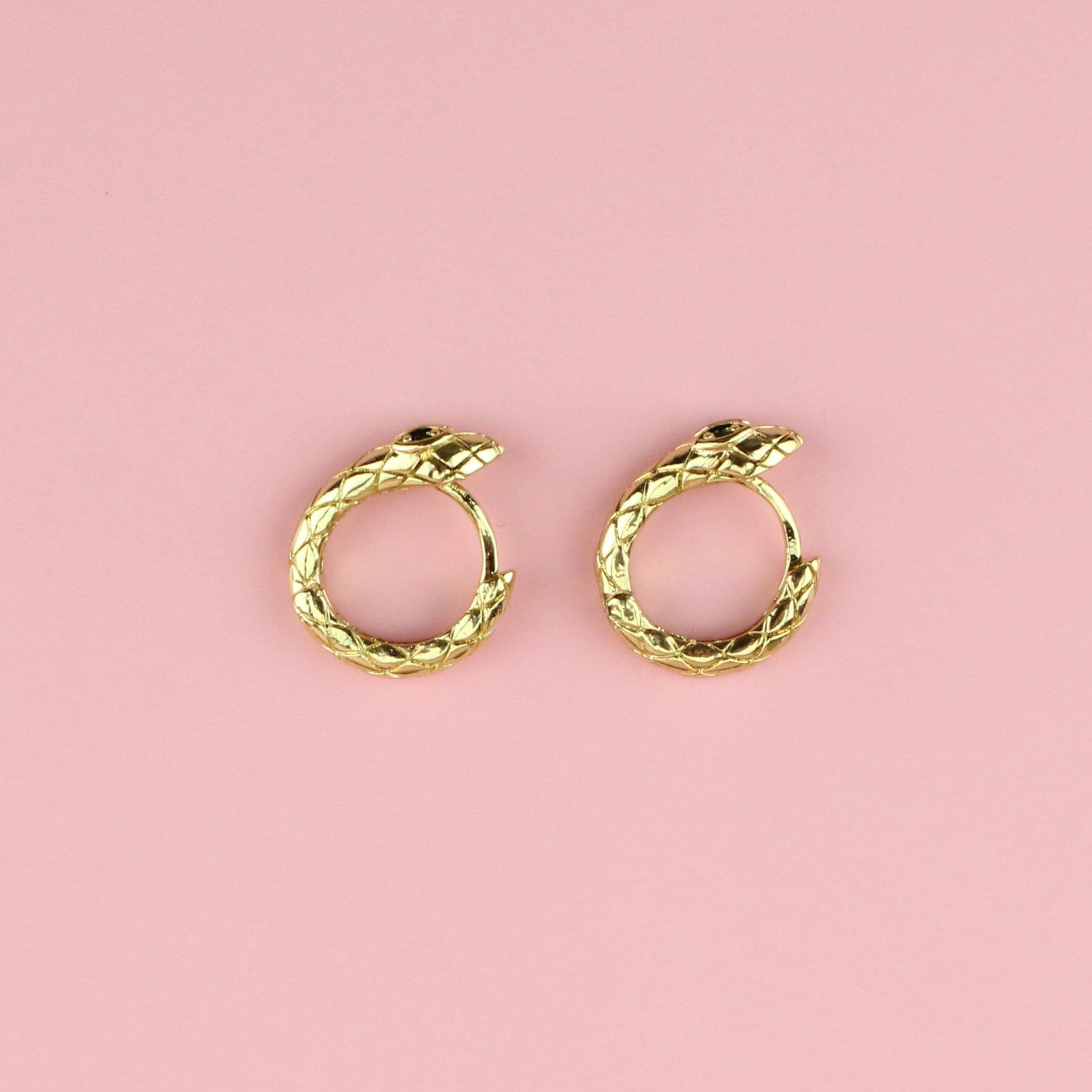 Hers or Hiss Snake Hoop Earrings (Gold Plated)