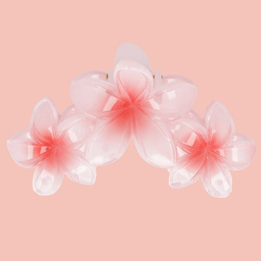 Hibiscus Flower Trio Hair Clip - Pink