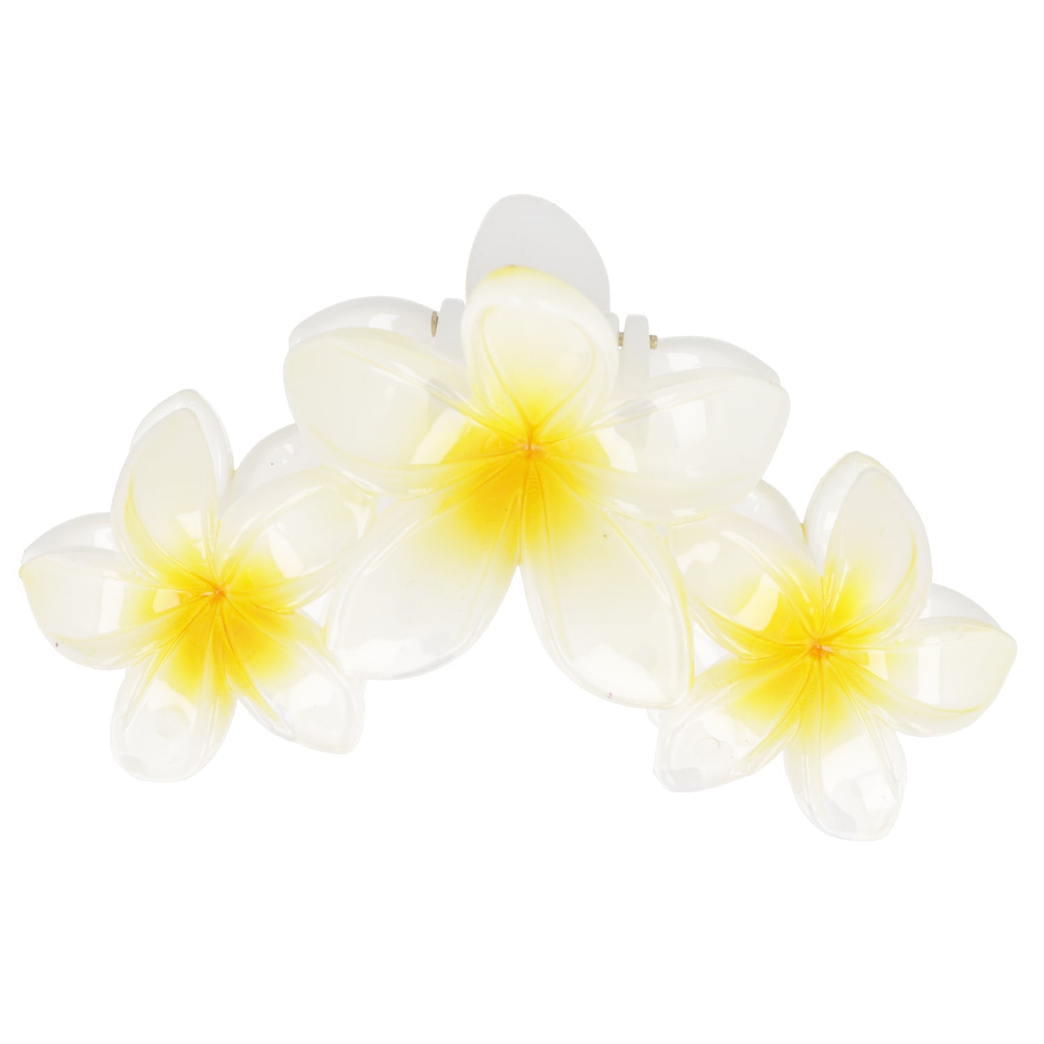 Hibiscus Flower Trio Hair Clip - Yellow