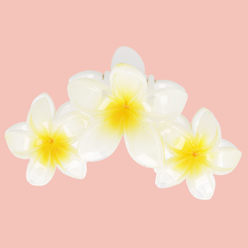 Hibiscus Flower Trio Hair Clip - Yellow