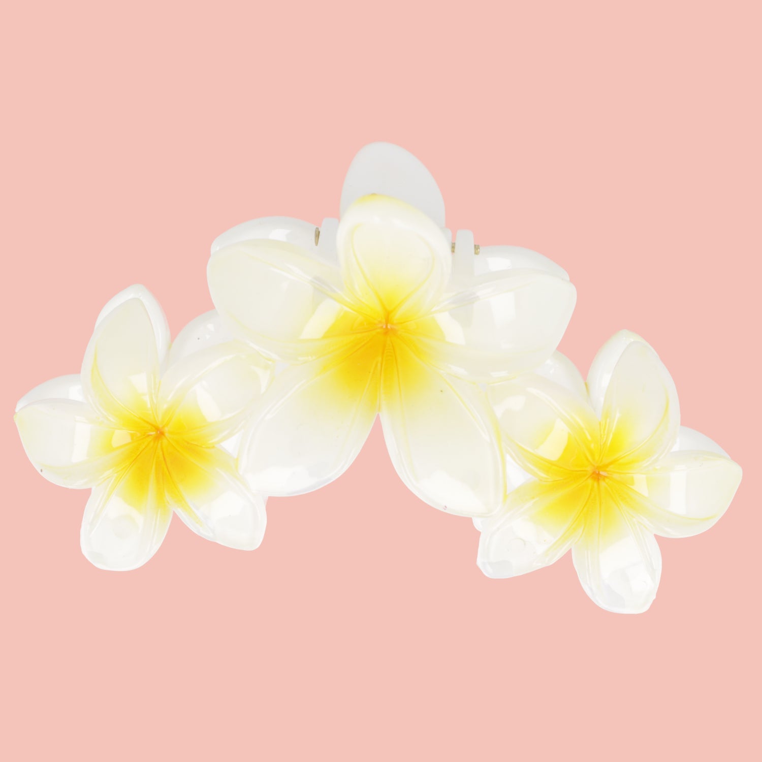 Hibiscus Flower Trio Hair Clip - Yellow