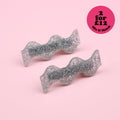 Holographic Glitter Wavy Hair Clips
