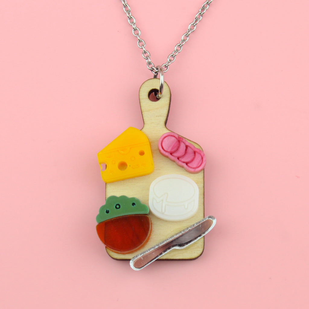 Holy Cheeses Charcuterie Board Necklace