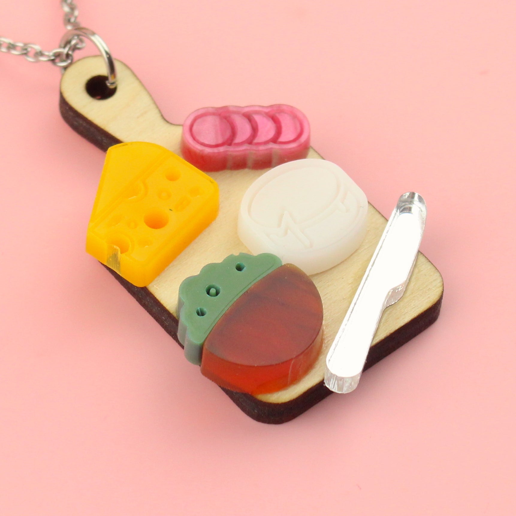 Holy Cheeses Charcuterie Board Necklace