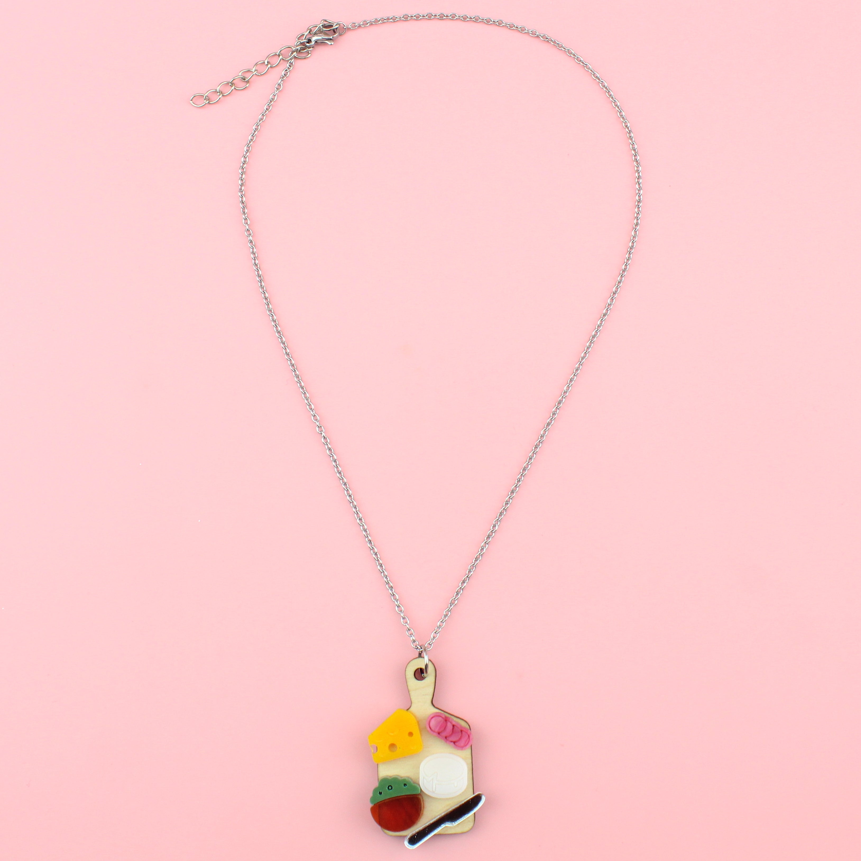 Holy Cheeses Charcuterie Board Necklace