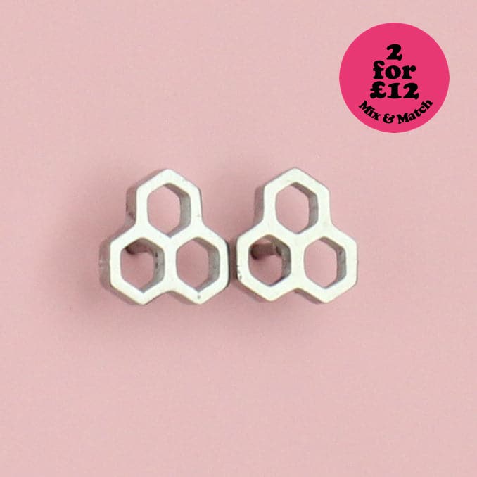 Honeycomb Stud Earrings