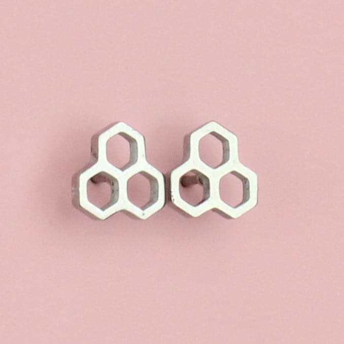 Honeycomb Stud Earrings