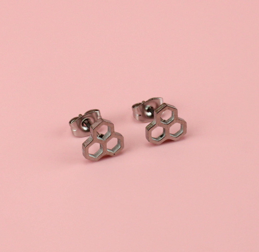 Honeycomb Stud Earrings