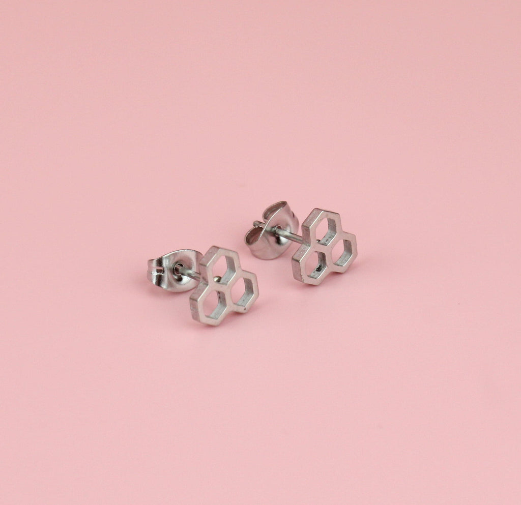 Honeycomb Stud Earrings