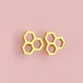 Honeycomb Stud Earrings (Gold plated)