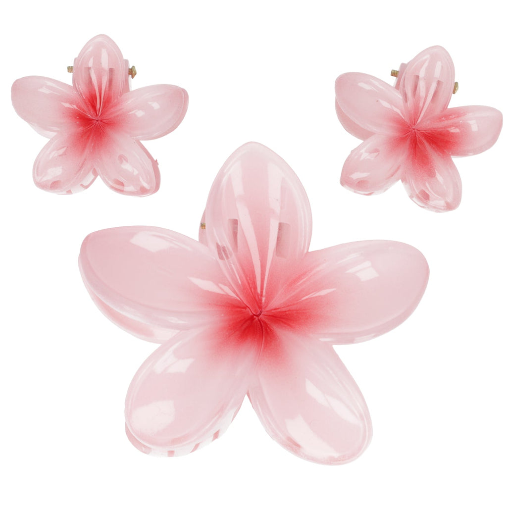 Hot Girl Summer Hibiscus Hair Clip Set - Pink