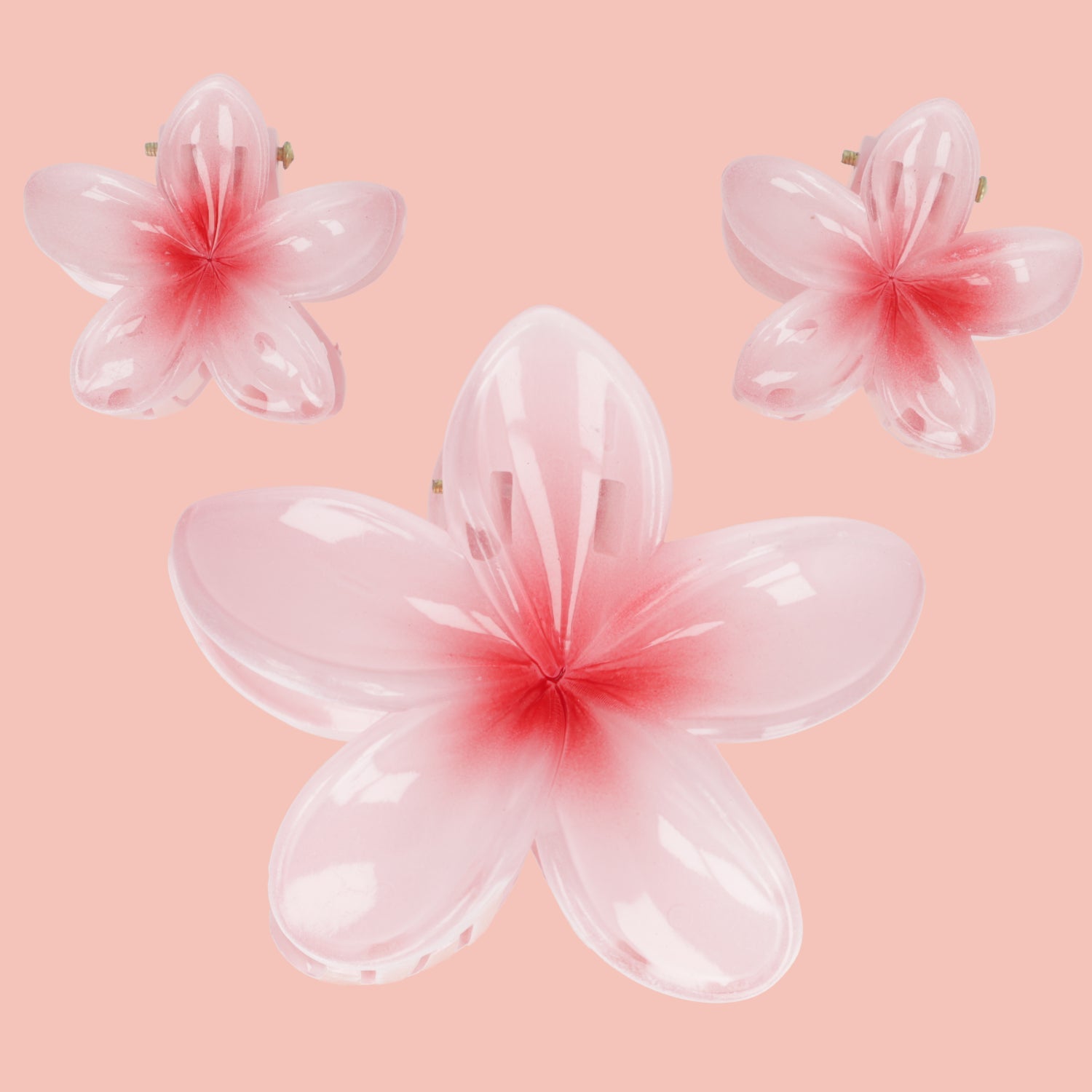 Hot Girl Summer Hibiscus Hair Clip Set - Pink