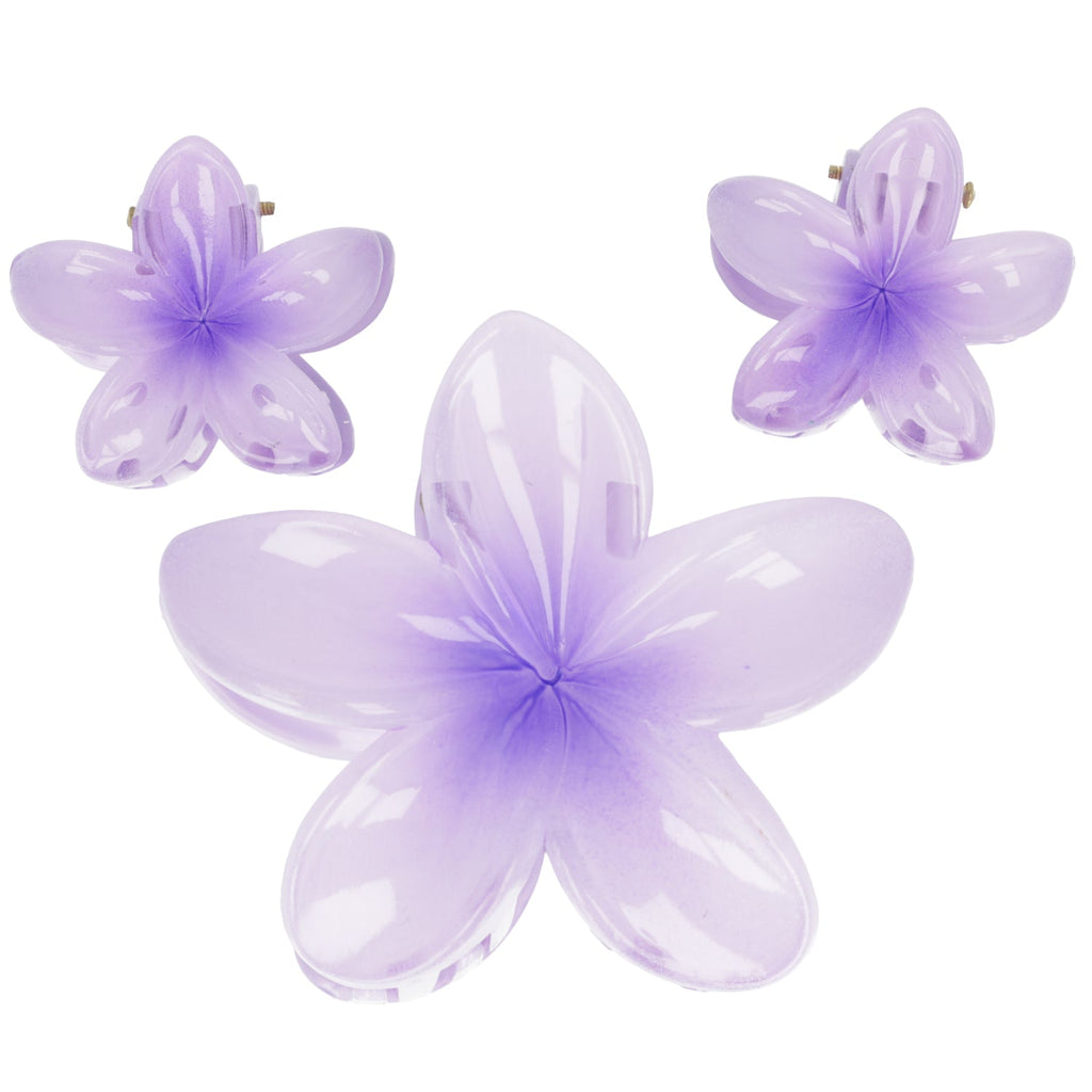 Hot Girl Summer Hibiscus Hair Clip Set - Purple