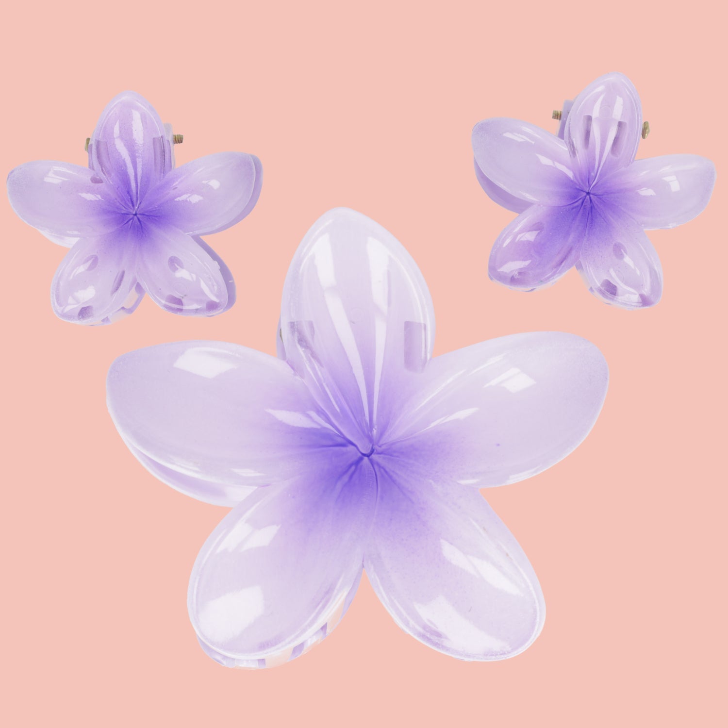 Hot Girl Summer Hibiscus Hair Clip Set - Purple