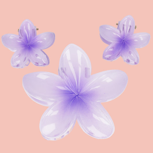 Hot Girl Summer Hibiscus Hair Clip Set - Purple