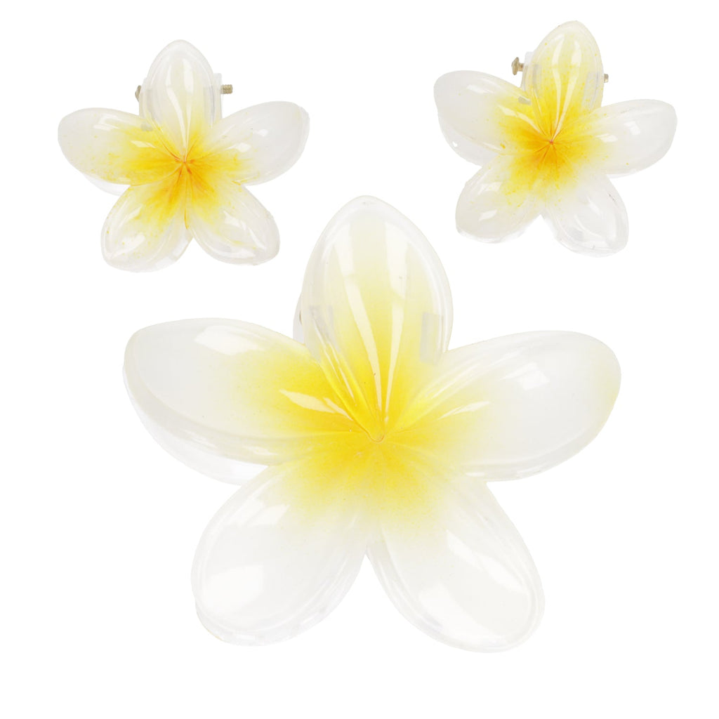 Hot Girl Summer Hibiscus Hair Clip Set - Yellow