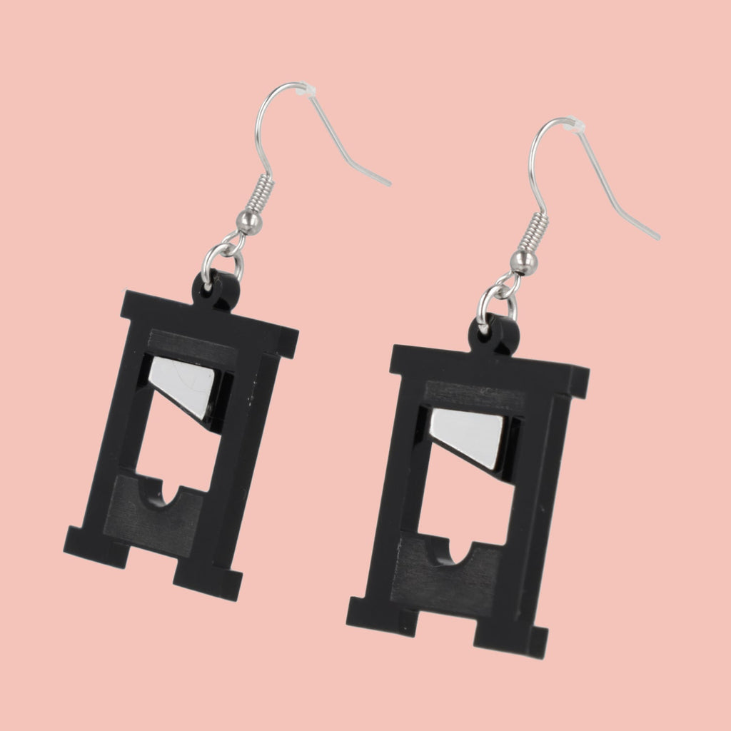 How's Your Head? Guillotine Earrings - Black