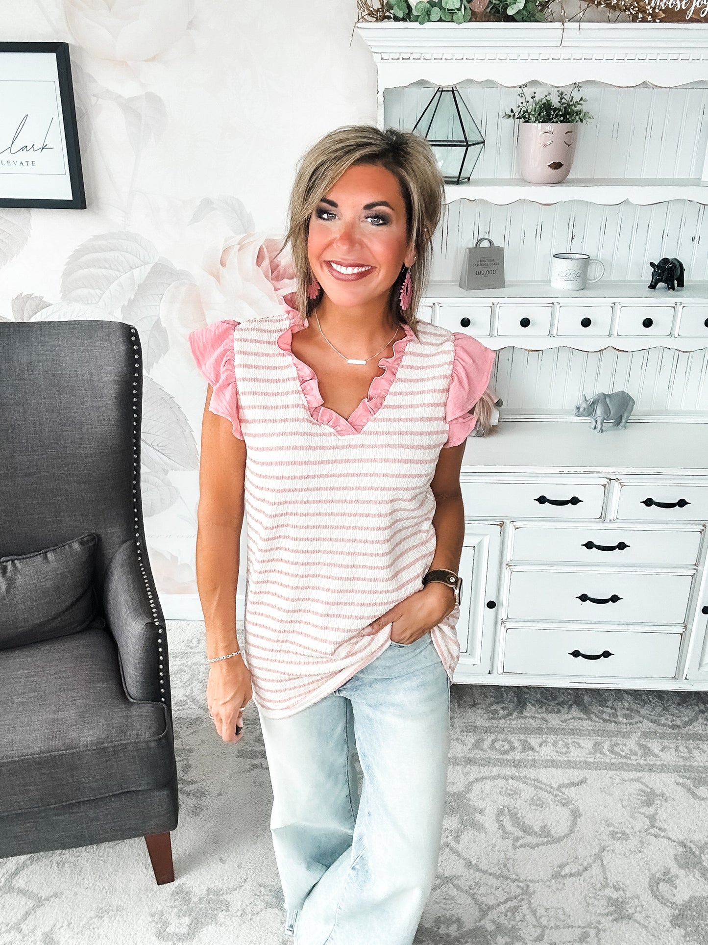 Mend A Broken Heart Top - Rose