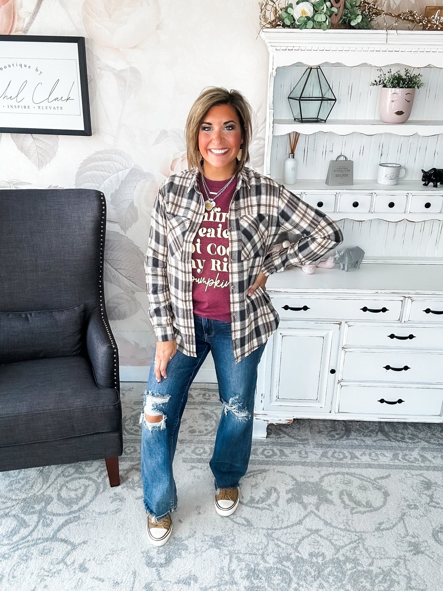 Just A Glimpse Button Down - Olive