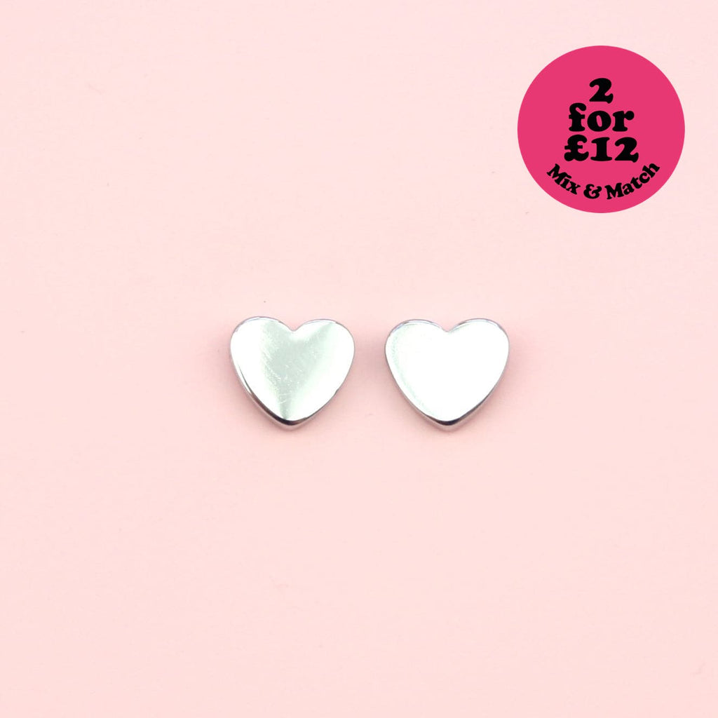Heart Stud Earrings (Stainless Steel)