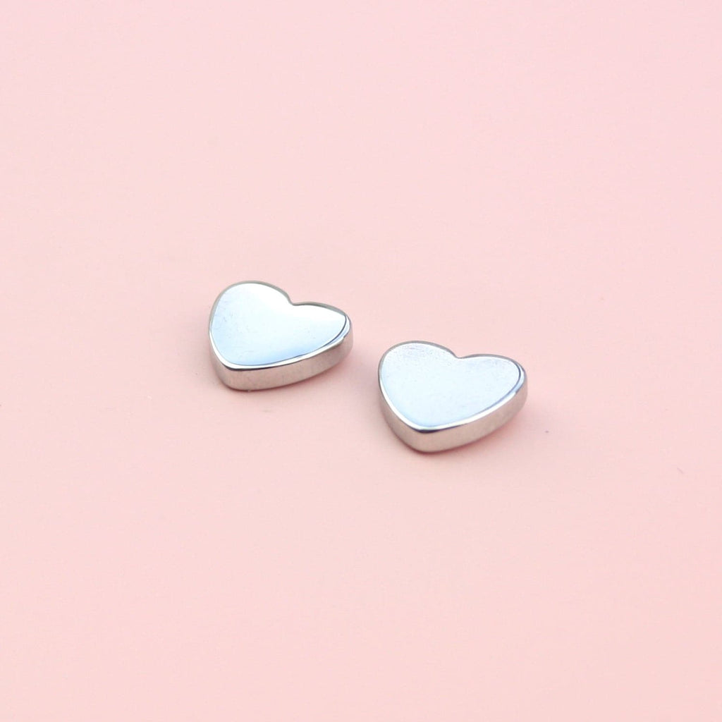 Heart Stud Earrings (Stainless Steel)